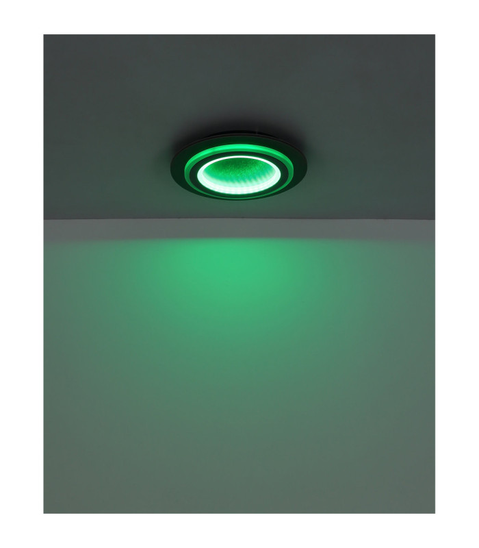 Jayden Integrated LED Decorative Flush Ceiling Light, Matt Black 3000-6500K