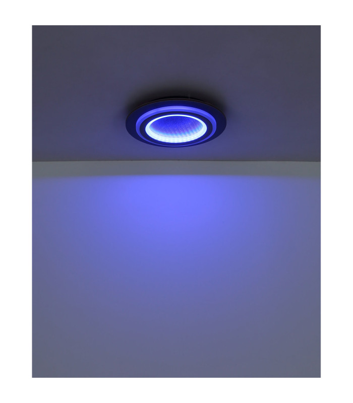 Jayden Integrated LED Decorative Flush Ceiling Light, Matt Black 3000-6500K
