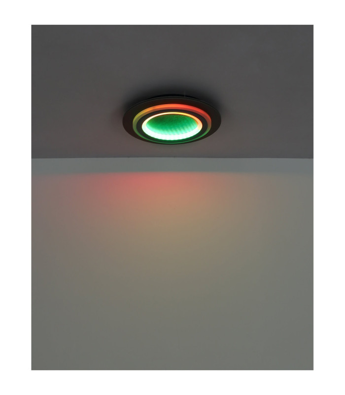 Jayden Integrated LED Decorative Flush Ceiling Light, Matt Black 3000-6500K