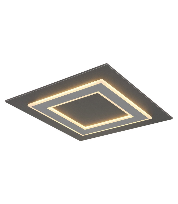 Jayden Square Integrated LED Decorative Flush Ceiling Light Anthracite Brushed 3000K-1