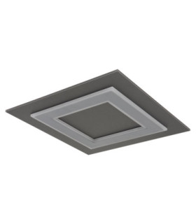 Jayden Square Integrated LED Decorative Flush Ceiling Light Anthracite Brushed 3000K-2