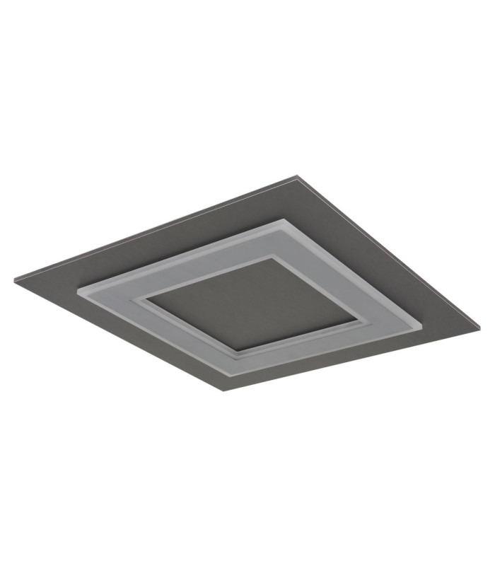 Jayden Square Integrated LED Decorative Flush Ceiling Light Anthracite Brushed 3000K-2