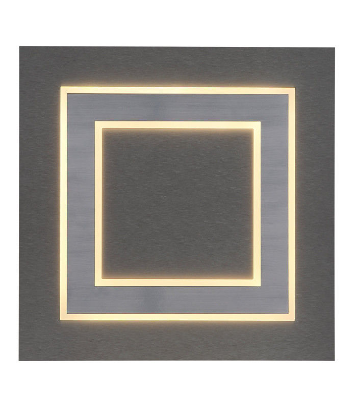 Jayden Square Integrated LED Decorative Flush Ceiling Light Anthracite Brushed 3000K-4