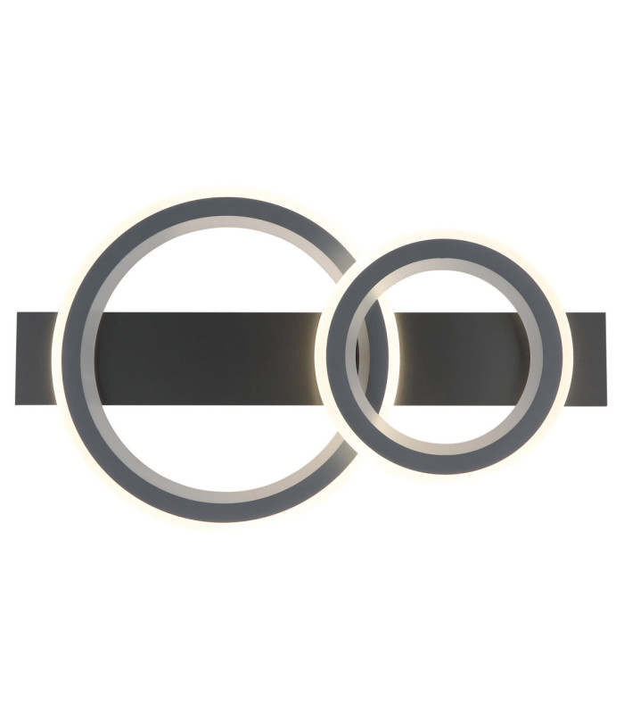 Jayden Twin Ring Integrated Led Semi Flush Ceiling Light, Matt Black 3000-6500K