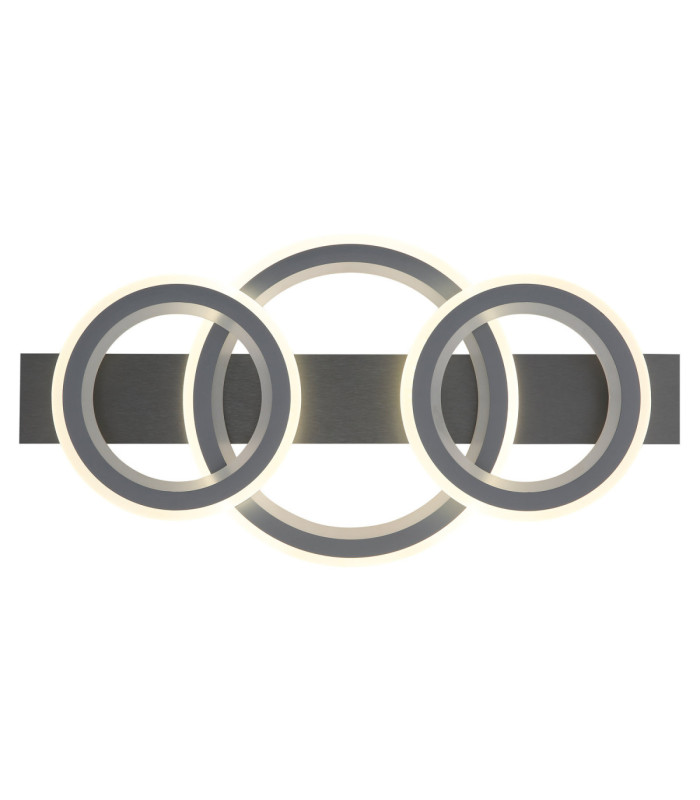 Jayden Tripple Ring Integrated Led Semi Flush Ceiling Light, Matt Black 3000-6500K