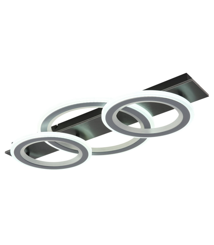 Jayden Tripple Ring Integrated Led Semi Flush Ceiling Light, Matt Black 3000-6500K
