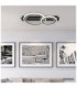 Jayden Twin Ring Integrated Led Semi Flush Ceiling Light, Matt Black 3000-6500K