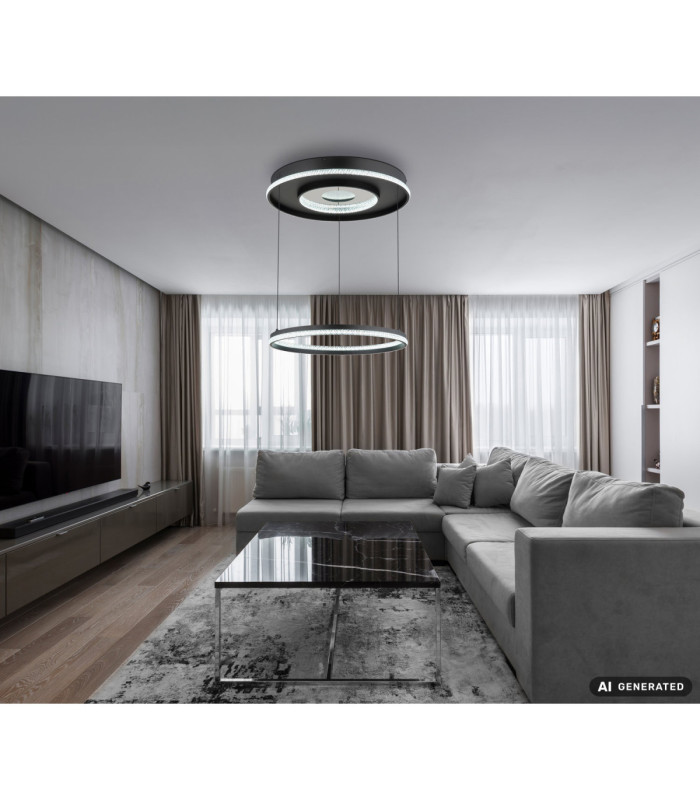 Marsh Integrated Led Pendant Ceiling Light Matt Black 2700-6500K-9