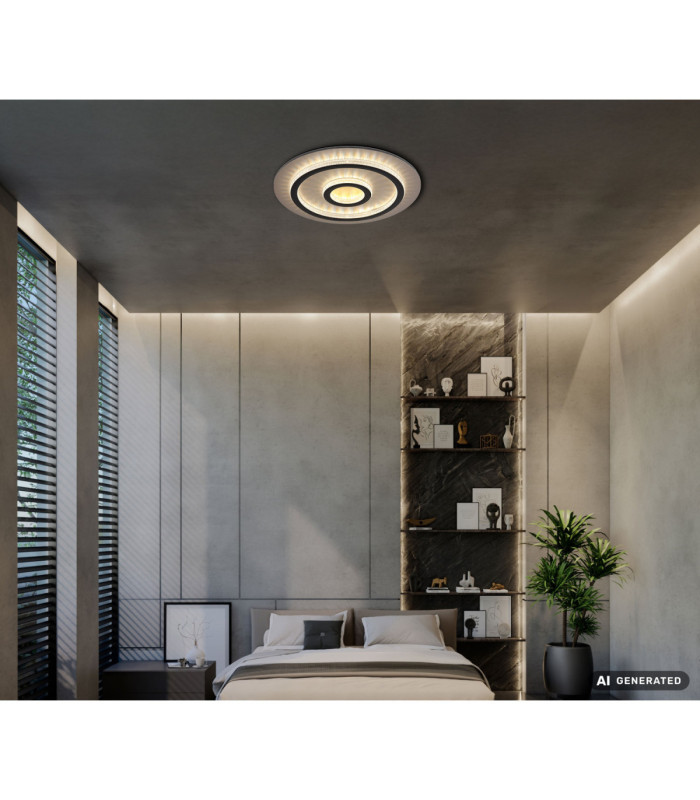Jayden Integrated Led Semi Flush Ceiling Light Matt Black 3000-6500K-8