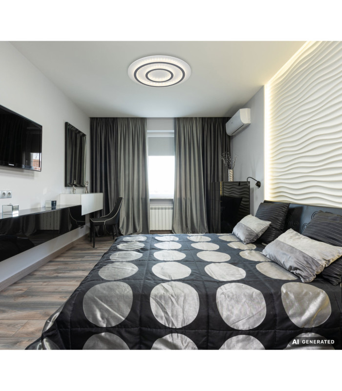 Jayden Integrated Led Semi Flush Ceiling Light Matt White 3000-6500K-8