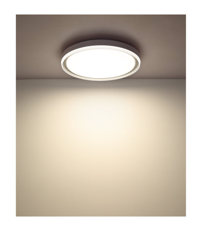 Janice 50cm Integrated Led Semi Flush Ceiling Light Matt White 2x RGBW Integrated LED 3000-4000-6000K-9