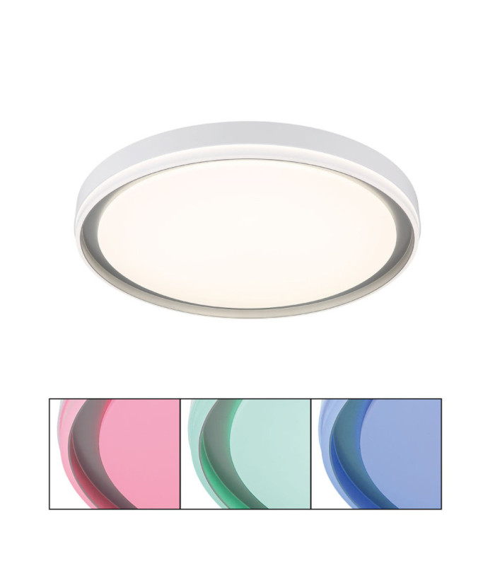 Janice 50cm Integrated Led Semi Flush Ceiling Light Matt White 2x RGBW Integrated LED 3000-4000-6000K-11