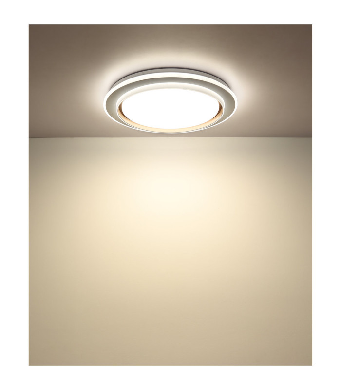 Janice 60cm Integrated Led Semi Flush Ceiling Light Matt White 2x RGBW Integrated LED 3000-4000-6000K-9
