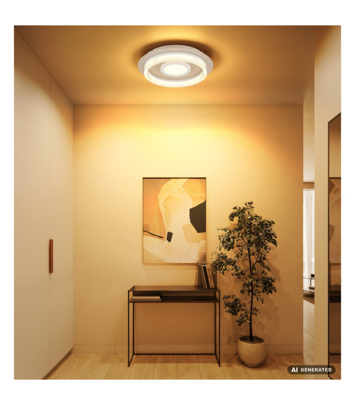 Marlenne Integrated Led Semi Flush Ceiling Light Matt White 3000K-6