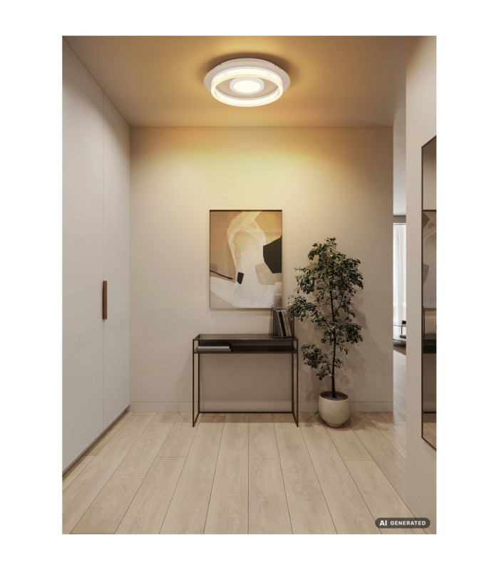 Marlenne Integrated Led Semi Flush Ceiling Light Matt White 3000K-7