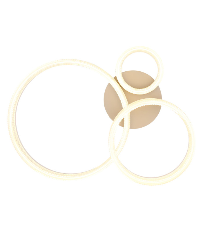 Marlenne Triple Ring Integrated Led Semi Flush Ceiling Light Matt Sand Colour 3000K-3