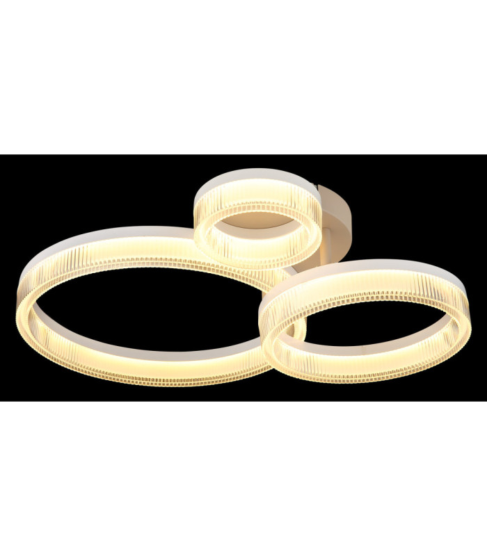 Marlenne Triple Ring Integrated Led Semi Flush Ceiling Light Matt Sand Colour 3000K-4