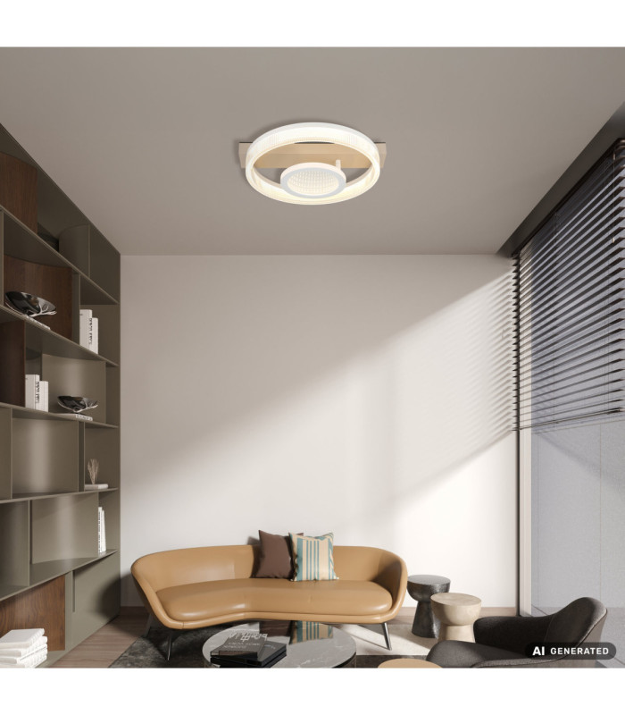 Marlenne Integrated Led Semi Flush Ceiling Light Matt Sand Colour 3000K-9