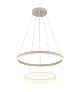 Marlenne Twin Ring Integrated Led Pendant Ceiling Light Matt Sand Colour 3000K-1