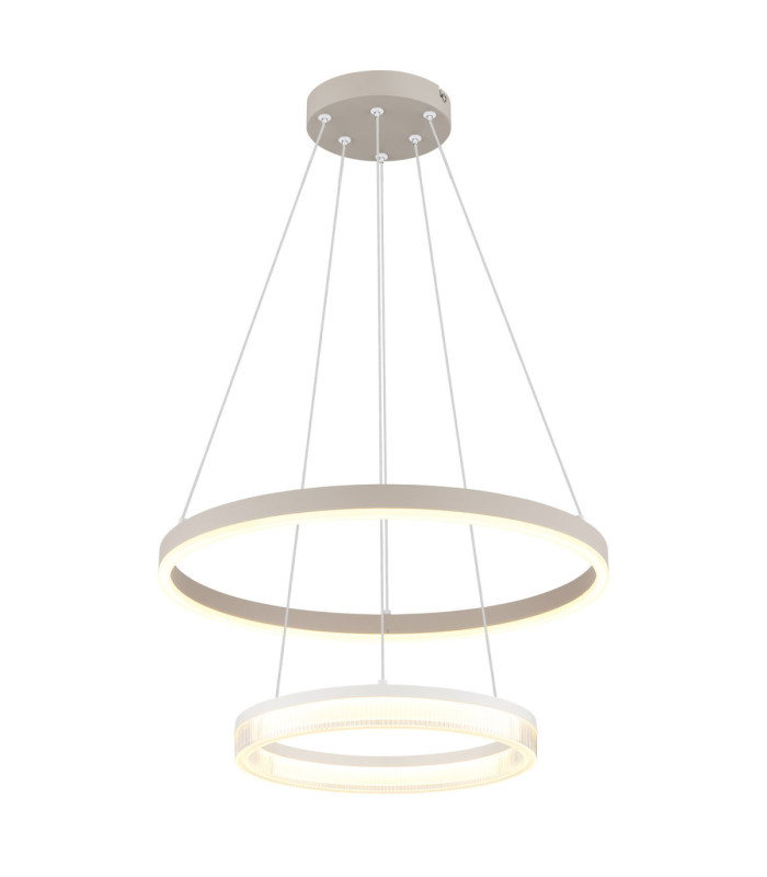 Marlenne Twin Ring Integrated Led Pendant Ceiling Light Matt Sand Colour 3000K-1