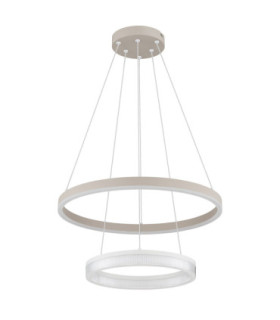 Marlenne Twin Ring Integrated Led Pendant Ceiling Light Matt Sand Colour 3000K-2