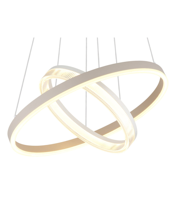 Marlenne Twin Ring Integrated Led Pendant Ceiling Light Matt Sand Colour 3000K-3
