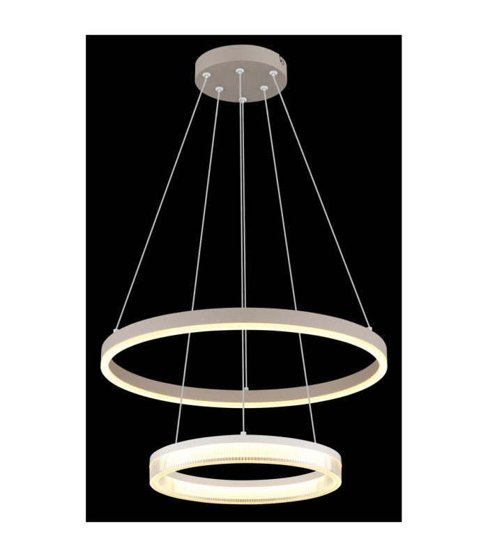 Marlenne Twin Ring Integrated Led Pendant Ceiling Light Matt Sand Colour 3000K-4