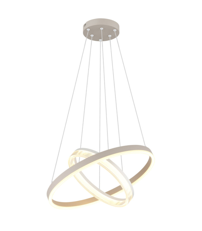 Marlenne Twin Ring Integrated Led Pendant Ceiling Light Matt Sand Colour 3000K-5