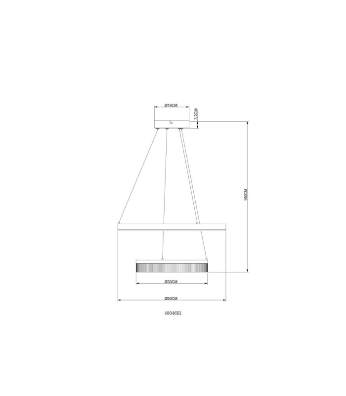 Marlenne Twin Ring Integrated Led Pendant Ceiling Light Matt Sand Colour 3000K-8