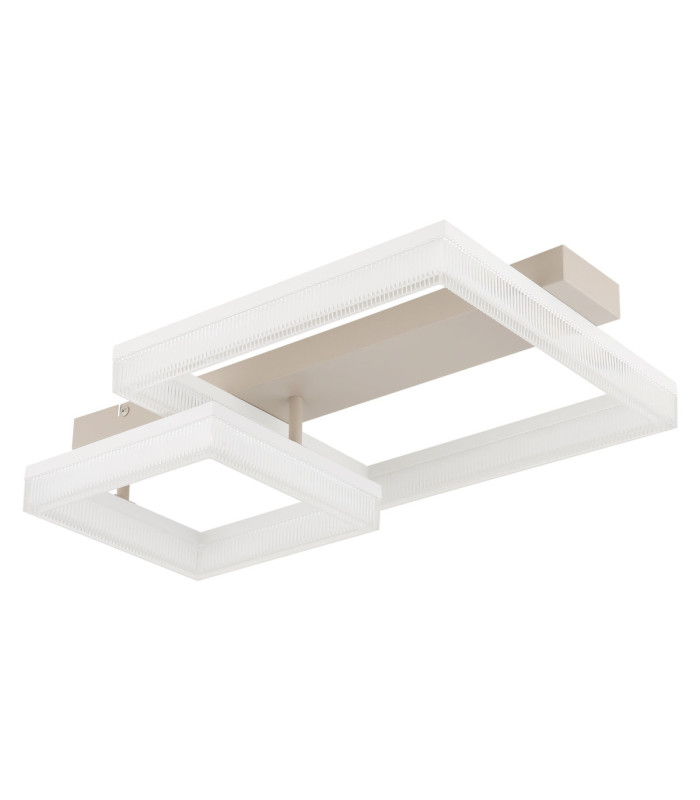 Marlenne Twin Square Integrated Led Semi Flush Ceiling Light Matt Sand Colour 3000K-2