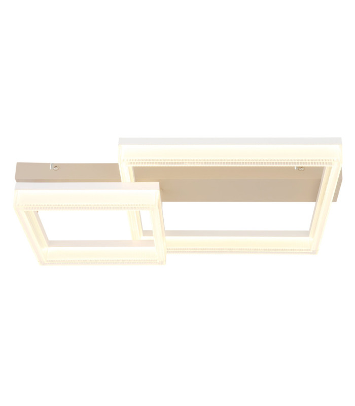 Marlenne Twin Square Integrated Led Semi Flush Ceiling Light Matt Sand Colour 3000K-3