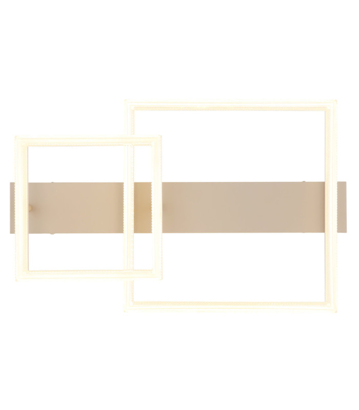 Marlenne Twin Square Integrated Led Semi Flush Ceiling Light Matt Sand Colour 3000K-4