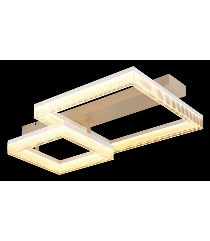 Marlenne Twin Square Integrated Led Semi Flush Ceiling Light Matt Sand Colour 3000K-5