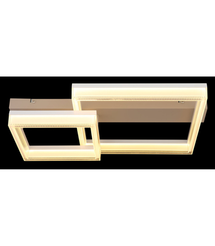 Marlenne Twin Square Integrated Led Semi Flush Ceiling Light Matt Sand Colour 3000K-6