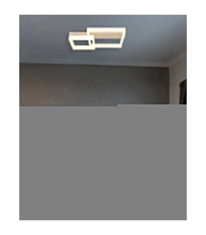 Marlenne Twin Square Integrated Led Semi Flush Ceiling Light Matt Sand Colour 3000K-8