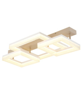 Marlenne Triple Square Integrated Led Semi Flush Ceiling Light Matt Sand Colour 3000K-1