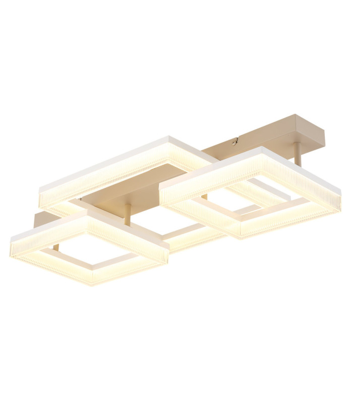Marlenne Triple Square Integrated Led Semi Flush Ceiling Light Matt Sand Colour 3000K-1
