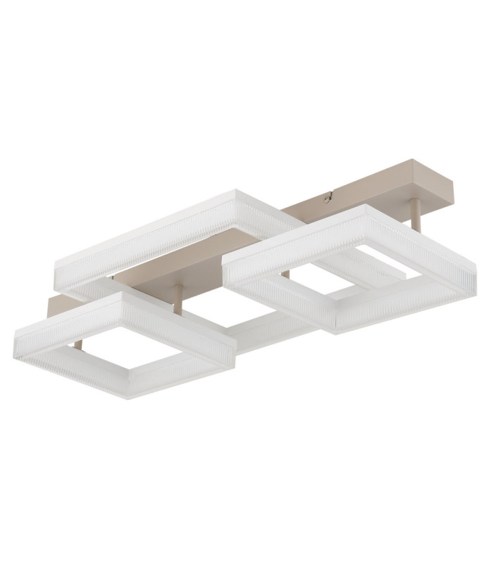 Marlenne Triple Square Integrated Led Semi Flush Ceiling Light Matt Sand Colour 3000K-2