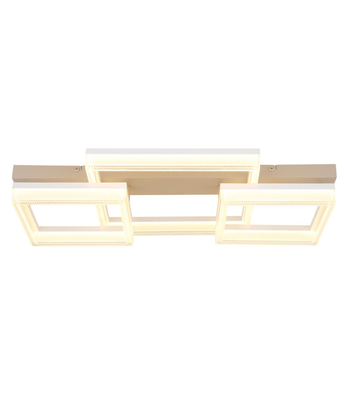 Marlenne Triple Square Integrated Led Semi Flush Ceiling Light Matt Sand Colour 3000K-3