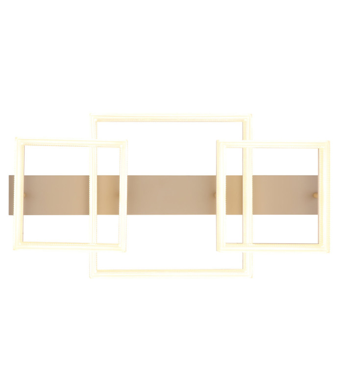Marlenne Triple Square Integrated Led Semi Flush Ceiling Light Matt Sand Colour 3000K-4
