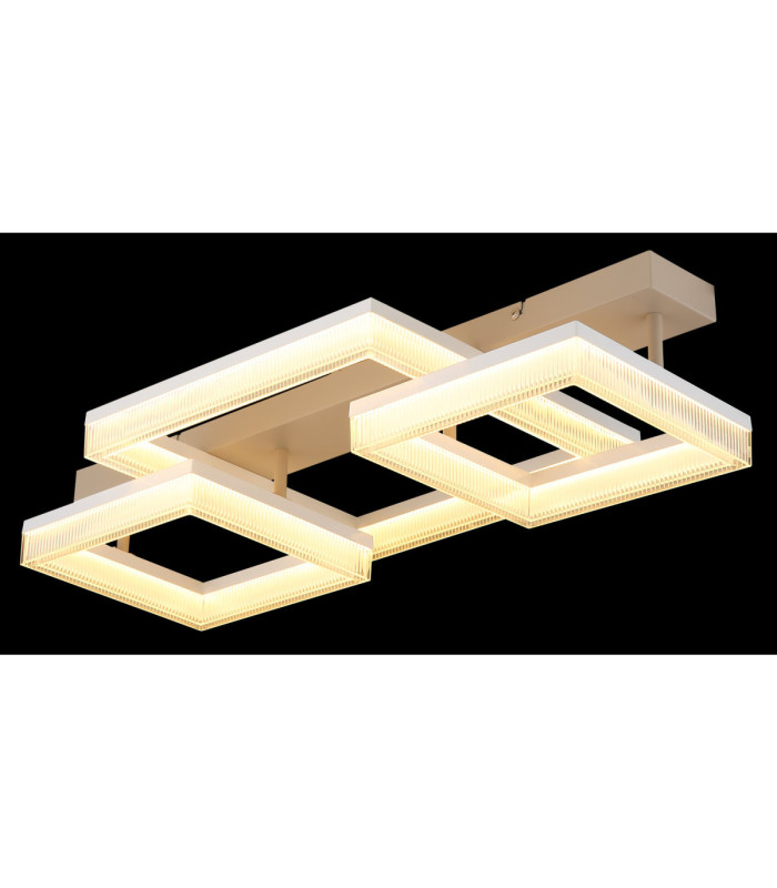 Marlenne Triple Square Integrated Led Semi Flush Ceiling Light Matt Sand Colour 3000K-5