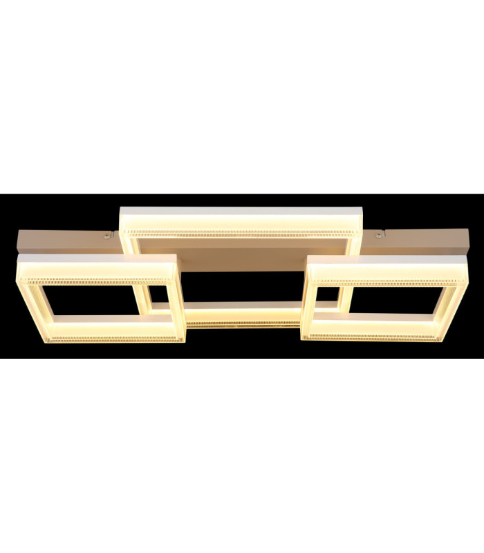 Marlenne Triple Square Integrated Led Semi Flush Ceiling Light Matt Sand Colour 3000K-6