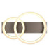 Syrakus Twin Ring Integrated Led Semi Flush Ceiling Light Matt Coffee Colour 3000K-4