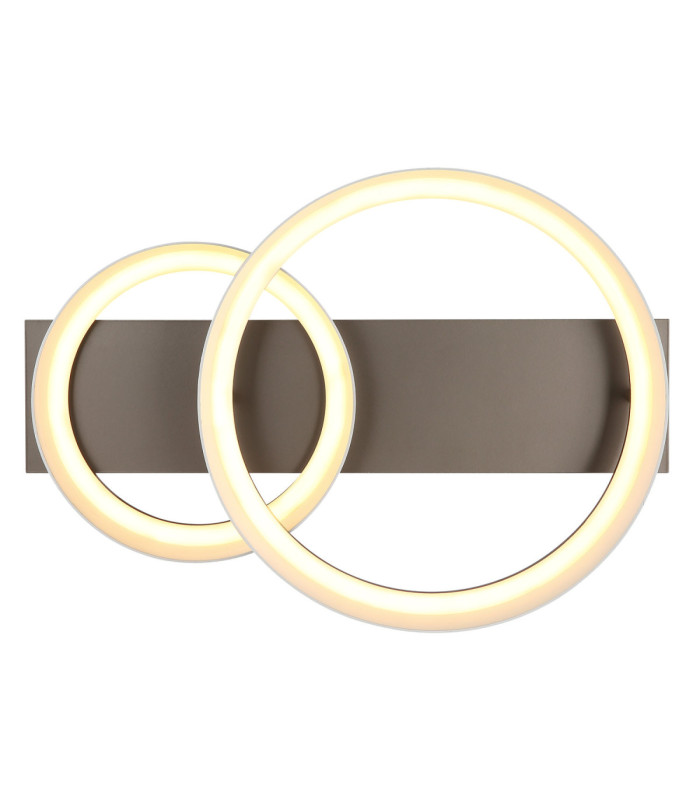 Syrakus Twin Ring Integrated Led Semi Flush Ceiling Light Matt Coffee Colour 3000K-4