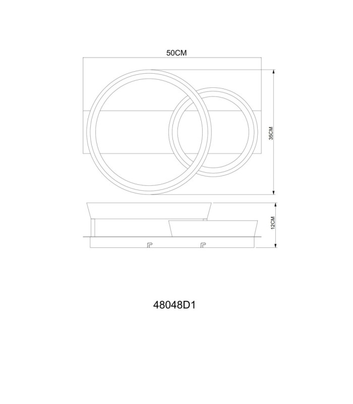 Syrakus Twin Ring Integrated Led Semi Flush Ceiling Light Matt Coffee Colour 3000K-7