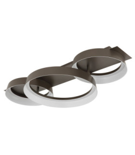 Syrakus Triple Ring Integrated Led Semi Flush Ceiling Light Matt Coffee Colour 3000K-2
