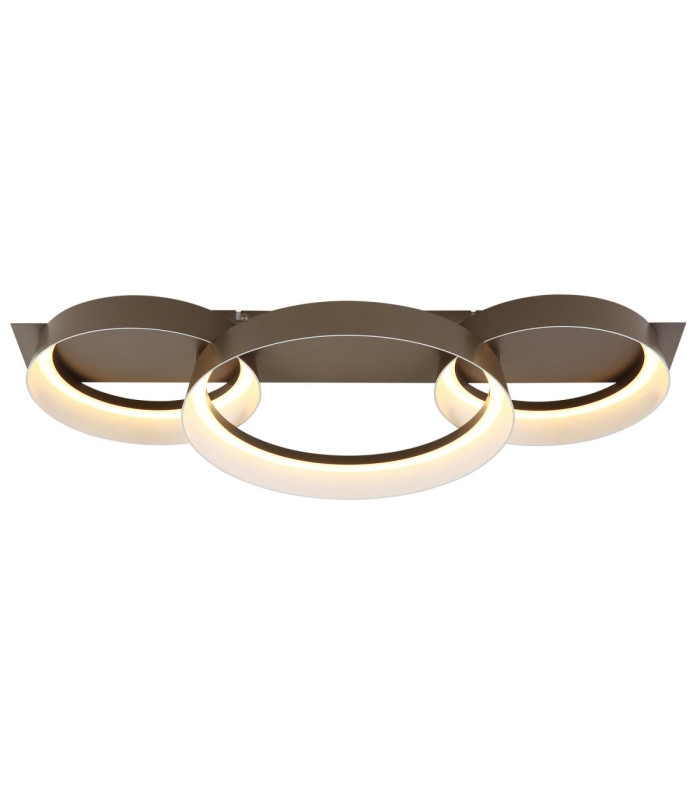 Syrakus Triple Ring Integrated Led Semi Flush Ceiling Light Matt Coffee Colour 3000K-3