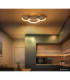 Syrakus Triple Ring Integrated Led Semi Flush Ceiling Light Matt Coffee Colour 3000K-7