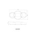 Syrakus Triple Ring Integrated Led Semi Flush Ceiling Light Matt Coffee Colour 3000K-8