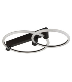 Fletcher Twin Ring Integrated Led Semi Flush Ceiling Light Matt Black 3000K-2